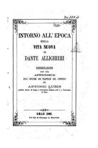 Cover of Intorno all'epoca della Vita nuova di Dante Allighieri