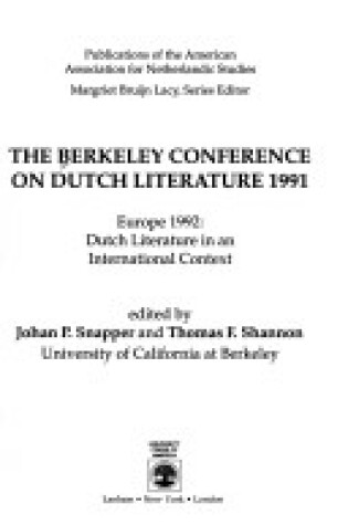 Cover of The Berkeley Conference on Dutch Literature- 1991