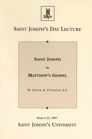 Cover of Saint Joseph in Matthew's Gospel