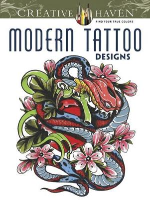 Book cover for Creative Haven Modern Tattoo Designs Coloring Book