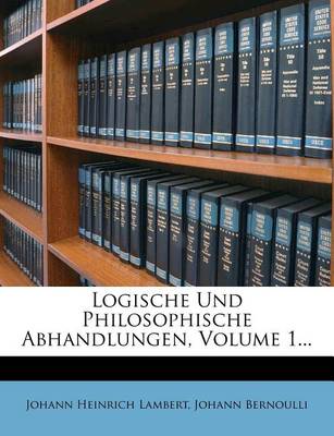 Book cover for Logische Und Philosophische Abhandlungen, Erster Band