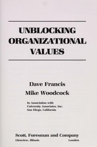 Cover of Unblocking Organizational Values