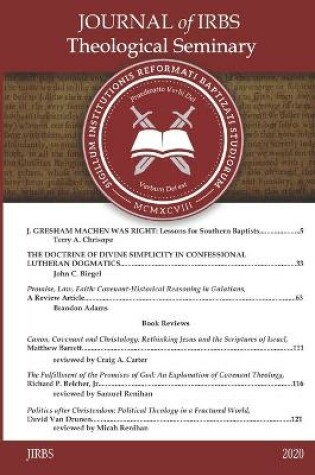 Cover of Journal of IRBS Theological Seminary 2020