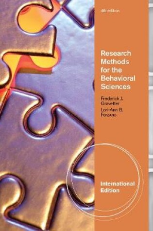 Cover of Research Methods for the Behavioral Sciences, International Edition