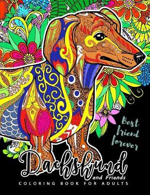 Book cover for Dachshund coloring book for Adults and Friend