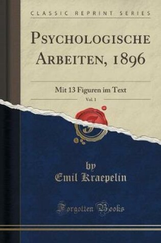 Cover of Psychologische Arbeiten, 1896, Vol. 1