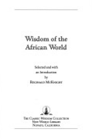 Cover of The Wisdom of the African World