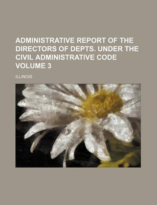 Book cover for Administrative Report of the Directors of Depts. Under the Civil Administrative Code Volume 3