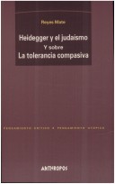 Book cover for Heidegger y El Judaismo y Sobre La Tolerancia Comp