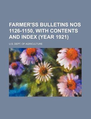 Book cover for Farmer'ss Bulletins Nos 1126-1150, with Contents and Index (Year 1921)