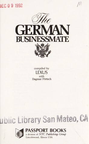 Book cover for German Businessmate