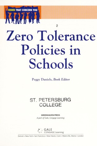 Cover of Zero Tolerance Policies in Schools