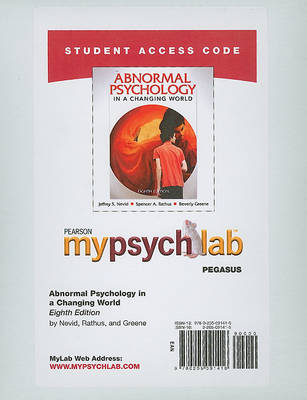 Book cover for NEW MyLab Psychology  Student Access Code Card for Abnormal Psychology (standalone)