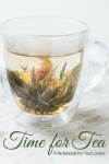Book cover for Time Time for Tea- Glass Tea Cup with Blooming Flower Tea- A Blank Notebook Journal for Tea Lovers