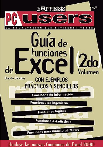 Book cover for Guia de Funciones de Excel 2do Volumen