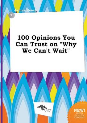 Book cover for 100 Opinions You Can Trust on Why We Can't Wait