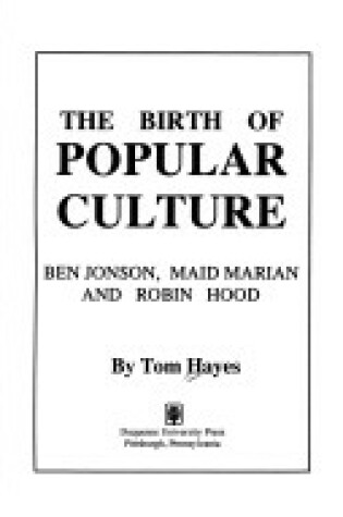 Cover of The Birth of Popular Culture