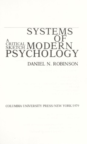 Book cover for Robinson: Systems of Modern Psychology (Cloth)