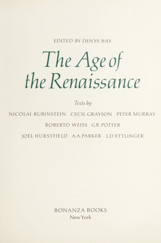 Cover of Age of the Renaissance