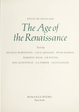 Book cover for Age of the Renaissance