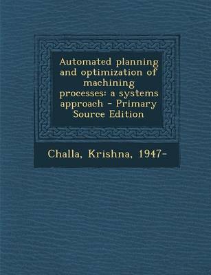 Book cover for Automated Planning and Optimization of Machining Processes