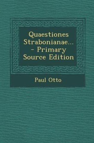 Cover of Quaestiones Strabonianae... - Primary Source Edition