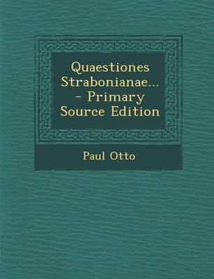 Book cover for Quaestiones Strabonianae... - Primary Source Edition