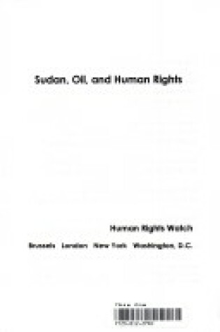 Cover of Sudan, Oil, and Human Rights