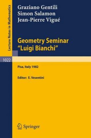 Cover of Geometry Seminar "Luigi Bianchi"