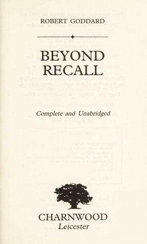 Book cover for Beyond Recall
