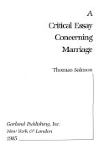 Cover of Crit Essay Concern Marriag