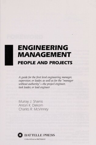 Cover of Engineering Management