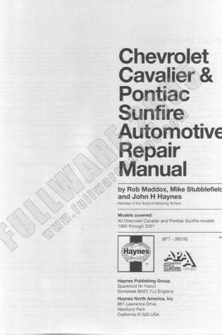 Cover of General Motors Chevrolet Cavalier & Pontiac Sunfire 1995-2001