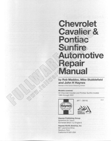 Book cover for General Motors Chevrolet Cavalier & Pontiac Sunfire 1995-2001