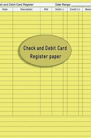 Cover of Check and Debit Card Register paper