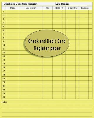 Cover of Check and Debit Card Register paper