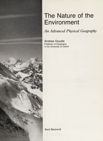 Book cover for The Nature of the Environment