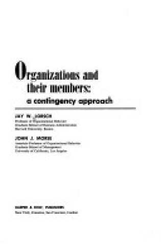 Cover of Organizations and Their Members