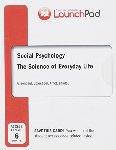 Book cover for Launchpad for Greenberg's Social Psychology (Six Month Access)