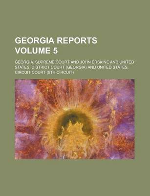 Book cover for Georgia Reports Volume 5