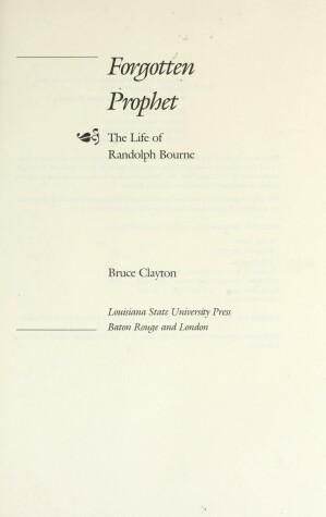 Book cover for Forgotten Prophet