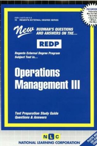 Cover of OPERATIONS MANAGEMENT III