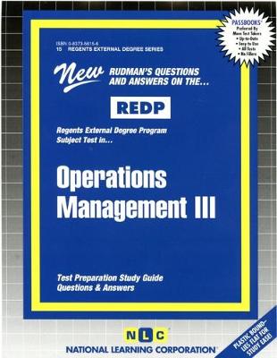 Book cover for OPERATIONS MANAGEMENT III