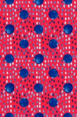 Cover of Big Fat Bullet Journal Notebook Indigo Blue Ink Spots and Dots on Red