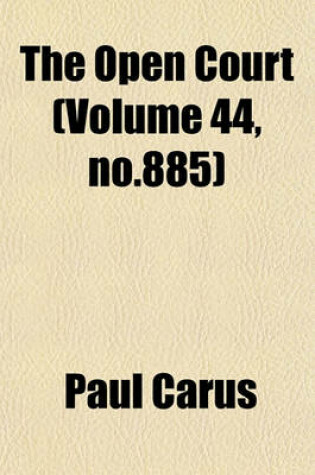 Cover of The Open Court (Volume 44, No.885)