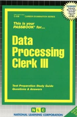 Cover of Data Processing Clerk III