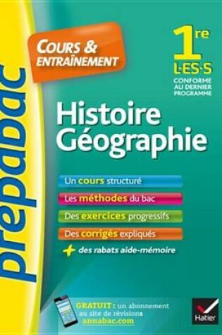 Cover of Histoire-Geographie 1re L, Es, S - Prepabac Cours & Entrainement