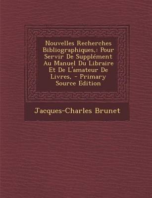 Book cover for Nouvelles Recherches Bibliographiques