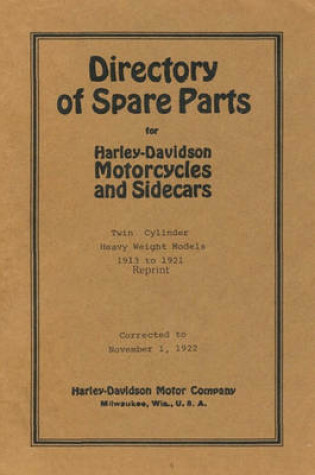Cover of Directory of Spare Parts for Harley Davidson Motorcycles and Sidecars