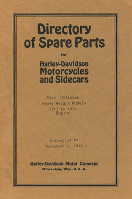 Book cover for Directory of Spare Parts for Harley Davidson Motorcycles and Sidecars